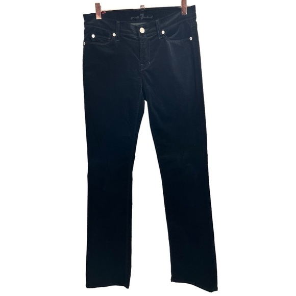 7 For All Mankind Mia Velvet‎ Jeans Black Size 27 Casual Modern - Picture 1 of 7